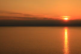 プュニ岬からの夕陽